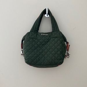 MZ Wallace small double strap tote with crossbody strap and travel pouch